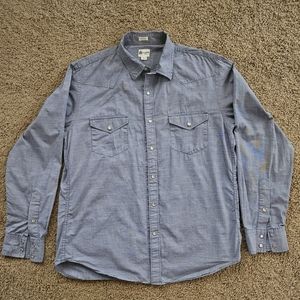 J Crew Chambray Shirt Men's Large Tailored Fit